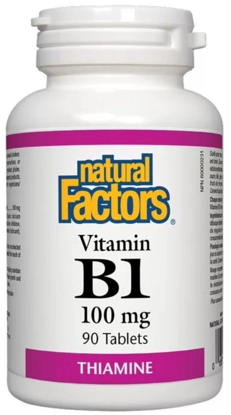 Vitamin B1, 100 mg, 90 tablete, Natural Factors