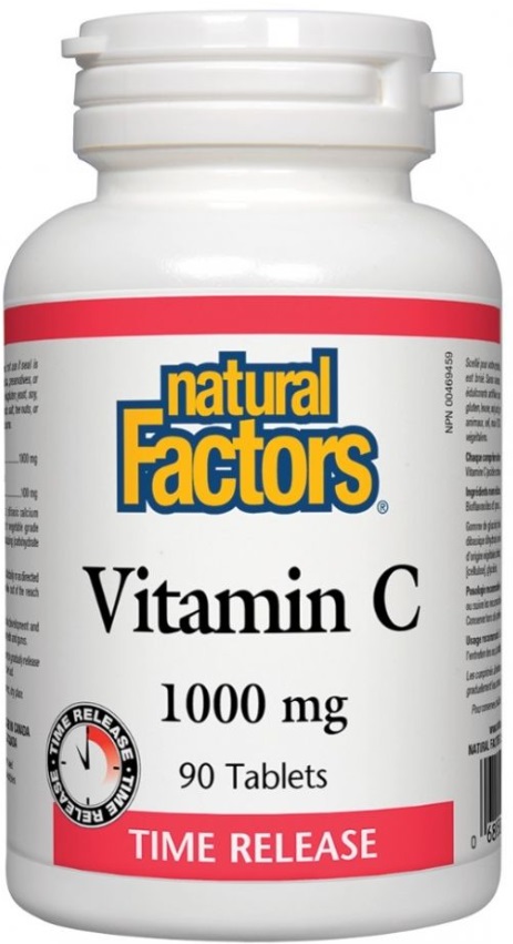 Vitamin C Time release, 1000 mg, 90 tablete, Natural Factors