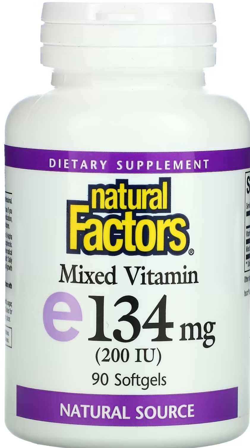 Mixed Vitamin E, 134 mg, 90 capsule gelatinoase moi, Natural Factors