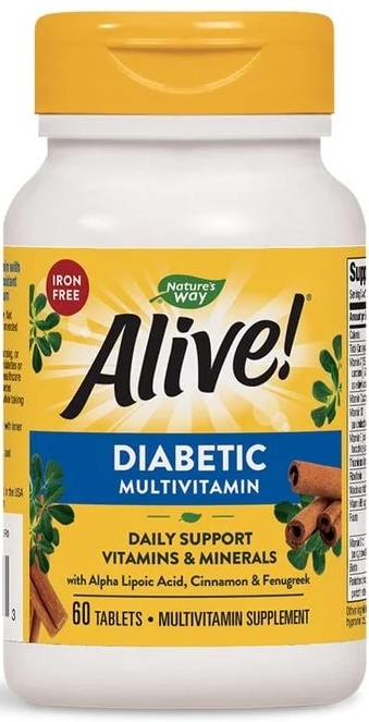 Alive Diabetic Multivitamin, 60 tablete, Nature's Way