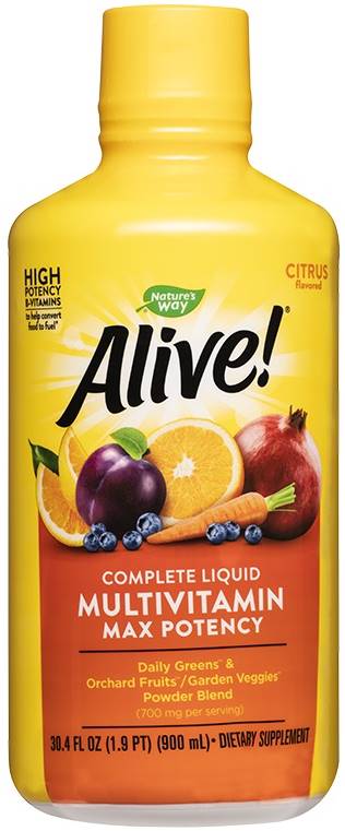 Alive Multivitamin Max Potency, citrice, 900 ml, Nature's Way