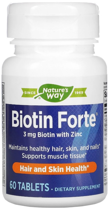 Biotin Forte, 3 mg, 60 tablete masticabile, Nature's Way