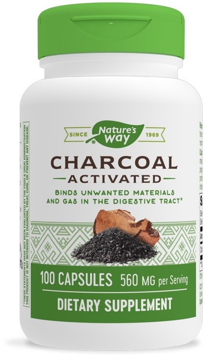 Charcoal Activated, 100 capsule, Nature's Way