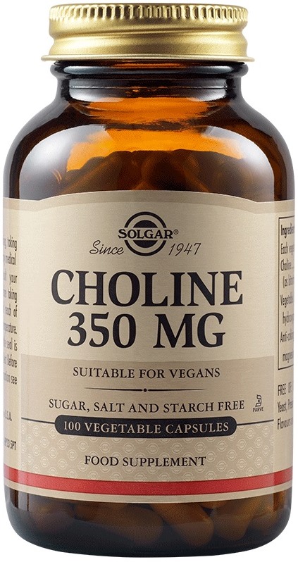 Choline, 350 mg, 100 capsule vegetale, Solgar