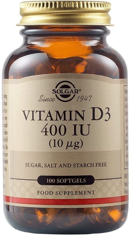 Vitamin D3, 400 IU, 100 capsule moi, Solgar