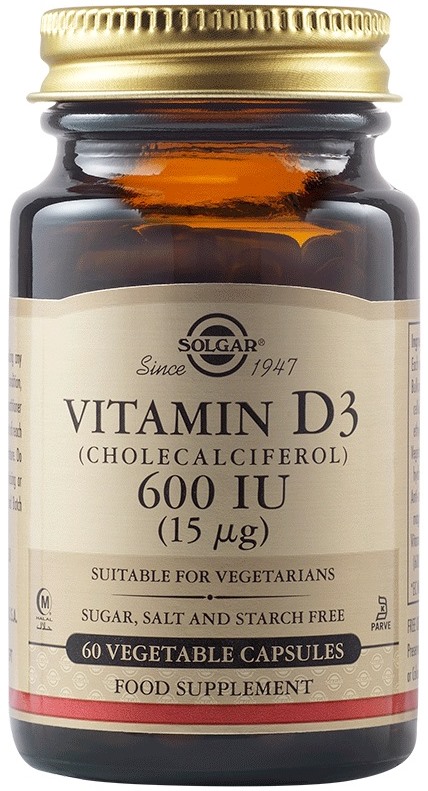 Vitamin D3, 600 IU, 60 capsule vegetale, Solgar