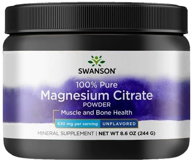 Citrat de magneziu 100% pur, 244 g, Swanson