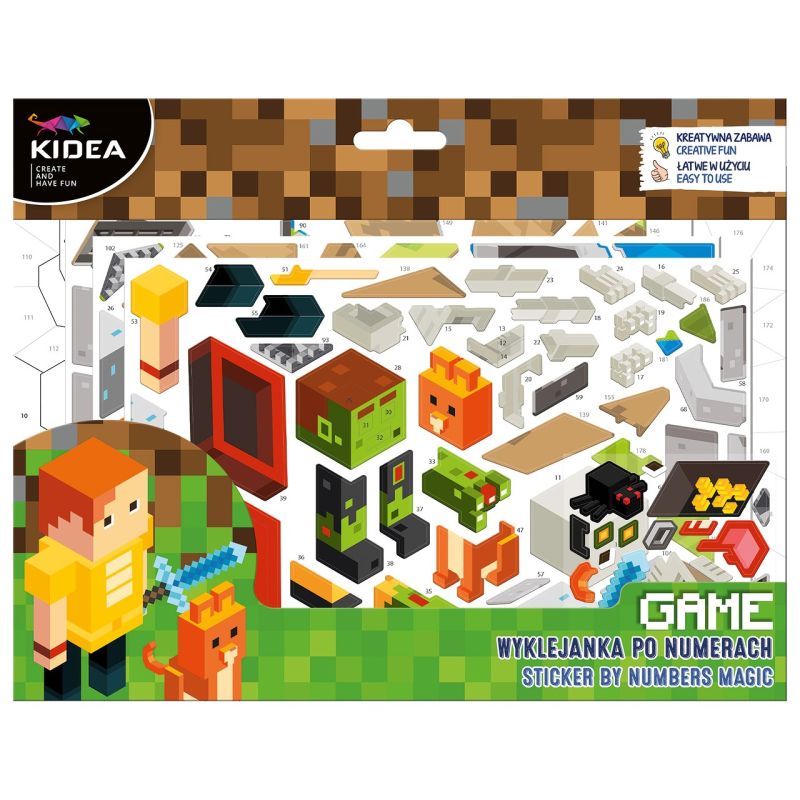 Joc cu stickere pe numere Kidea - Minecraft