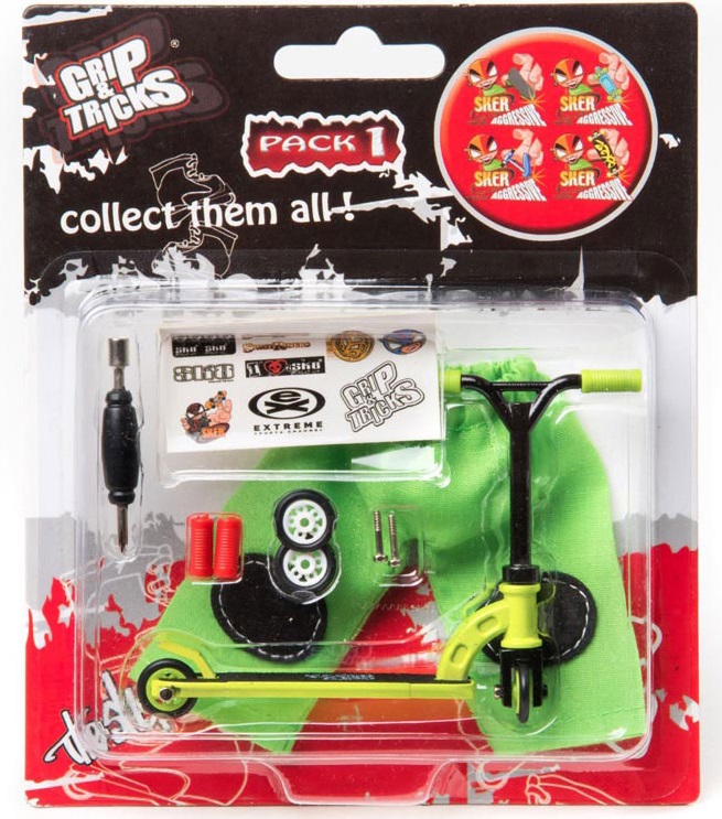 Jucarie pentru degete  Grip&Trick - Trotineta, verde