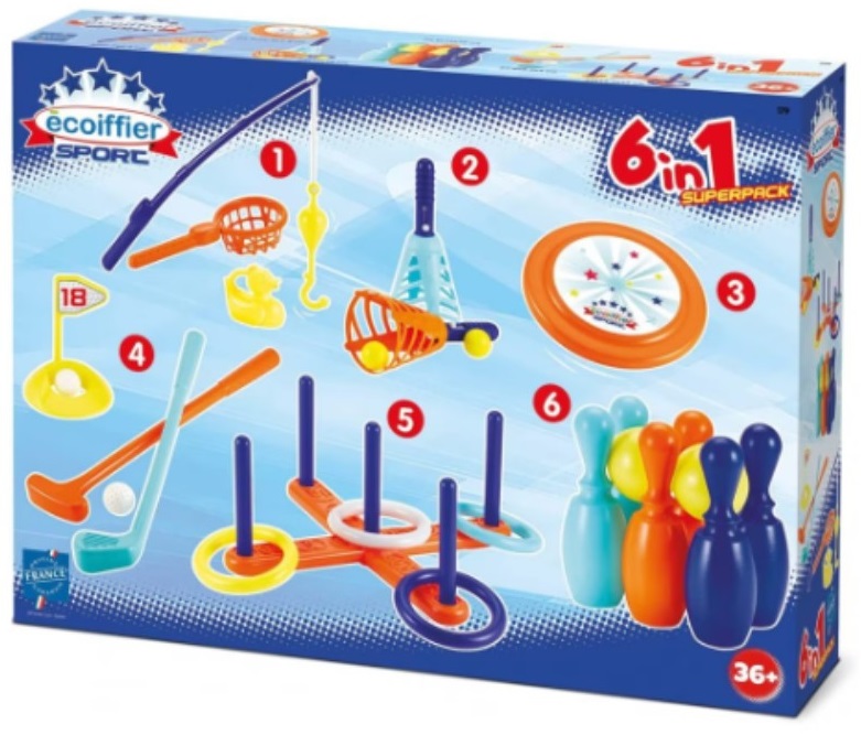 Set de joc 6 în 1 Ecoiffier Sport - Jocuri sportive
