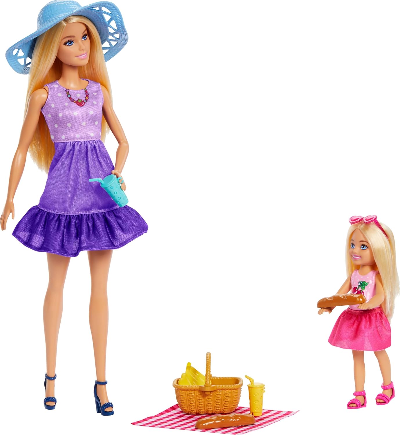 Set de joacă  Barbie Family & Friends - Barbie Malibu & Chelsea, picnic