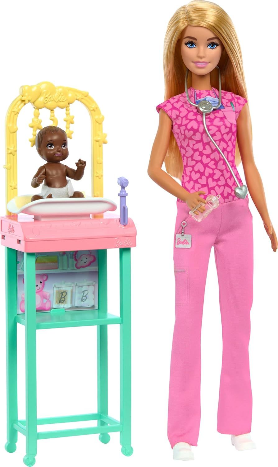 Set de joacă Barbie You Can Be Anything -  Pediatru, cu părul blond