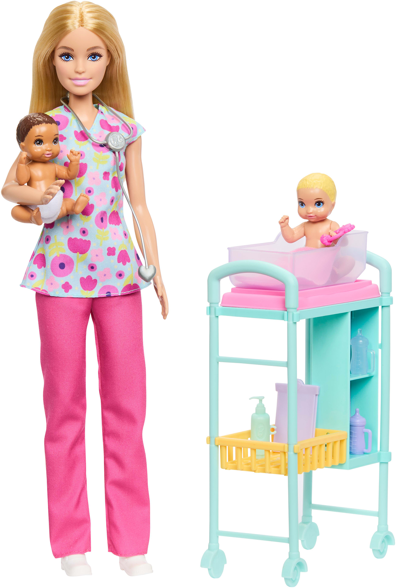 Set de joacă  Barbie You Can Be Anything - Stație de pompieri, cu 1 cărucior