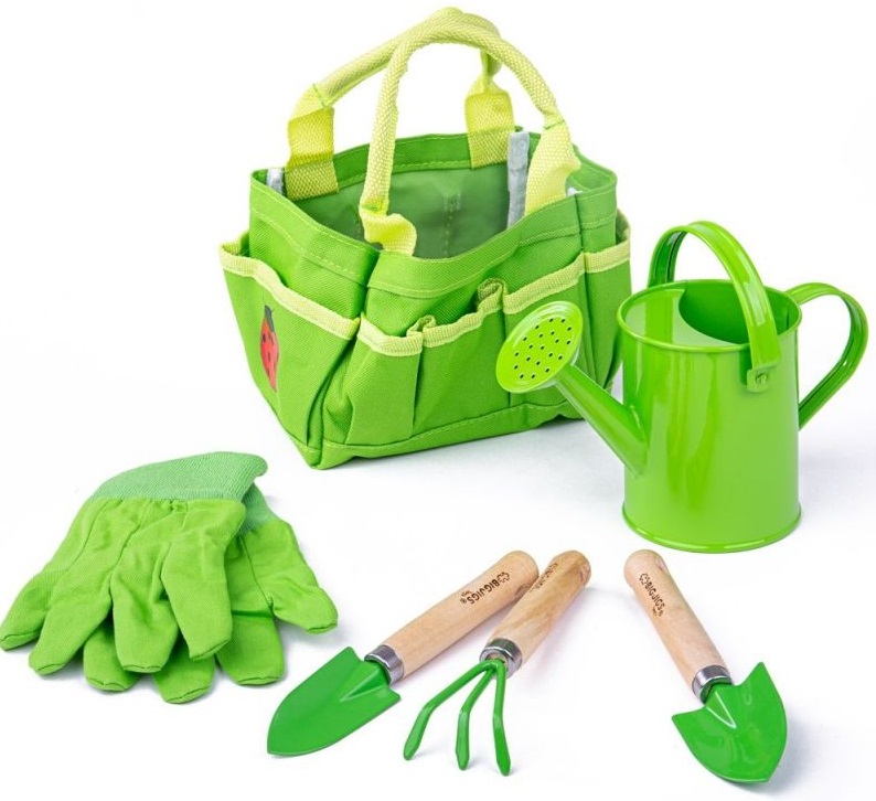 Set de joaca Bigjigs - Geanta cu instrumente pentru gradina