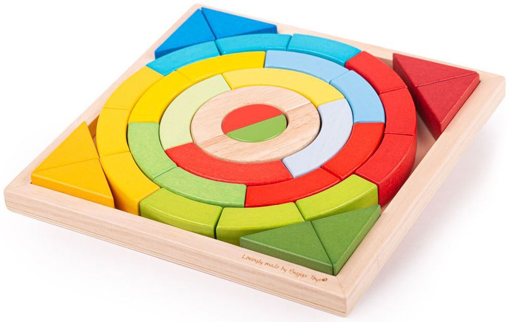 Set de joacă Bigjigs - Arcuri și triunghiuri senzoriale colorate