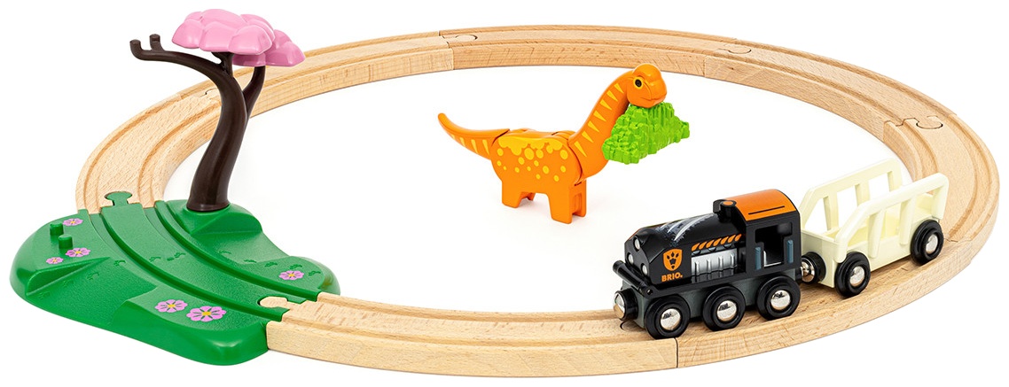 Set de joacă Brio - Trenul cu dinozauri și șine