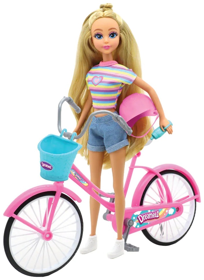 Set joc  Dreameez - Păpușă cu bicicletă și cască