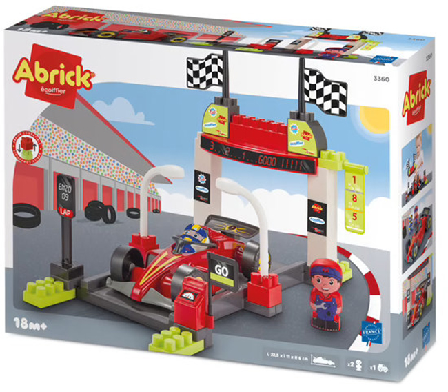 Set de joacă  Ecoiffier Abrick - Garaj, Formula 1