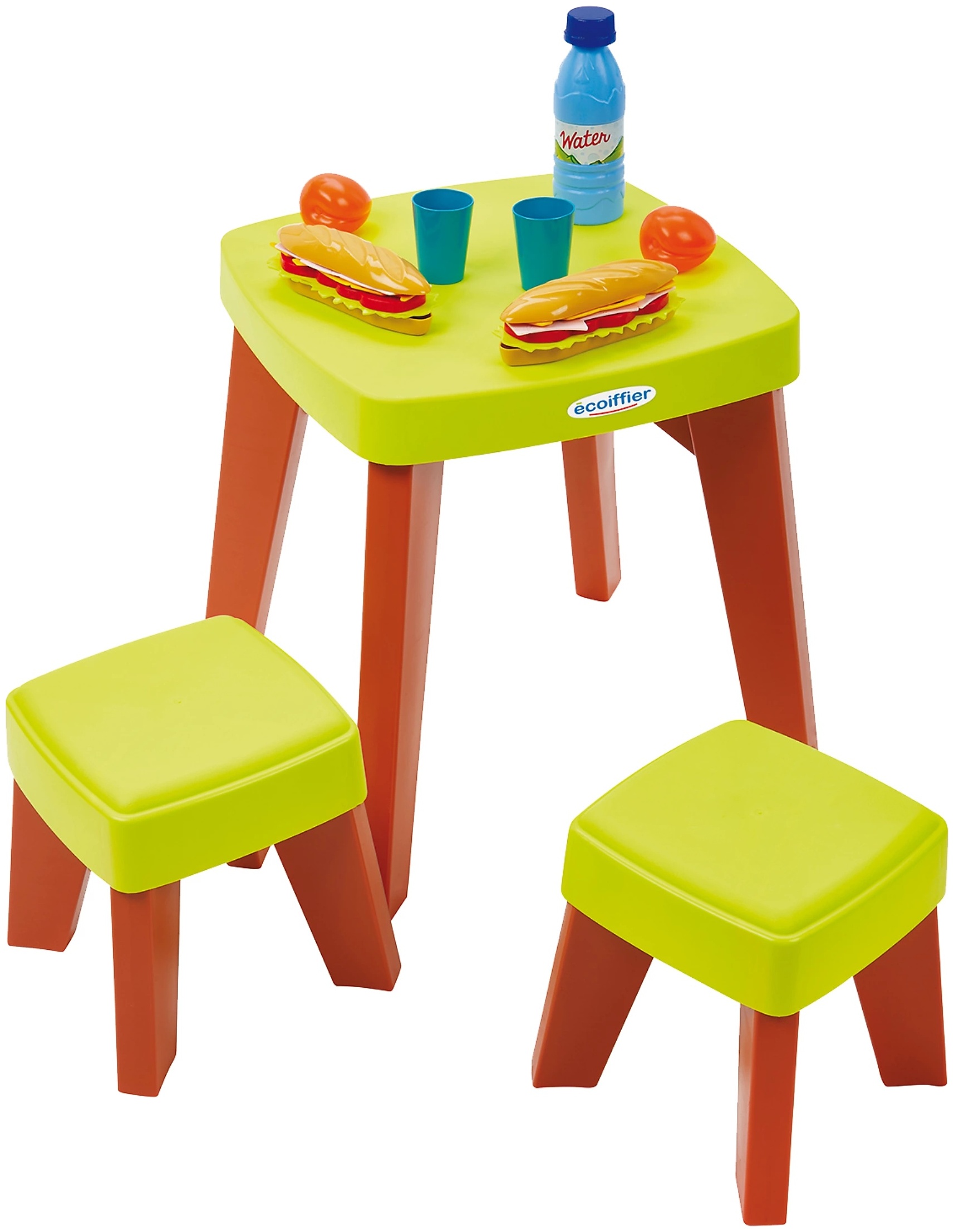 Set de joacă  Ecoiffier - Masa de picnic cu taburete, 10 piese
