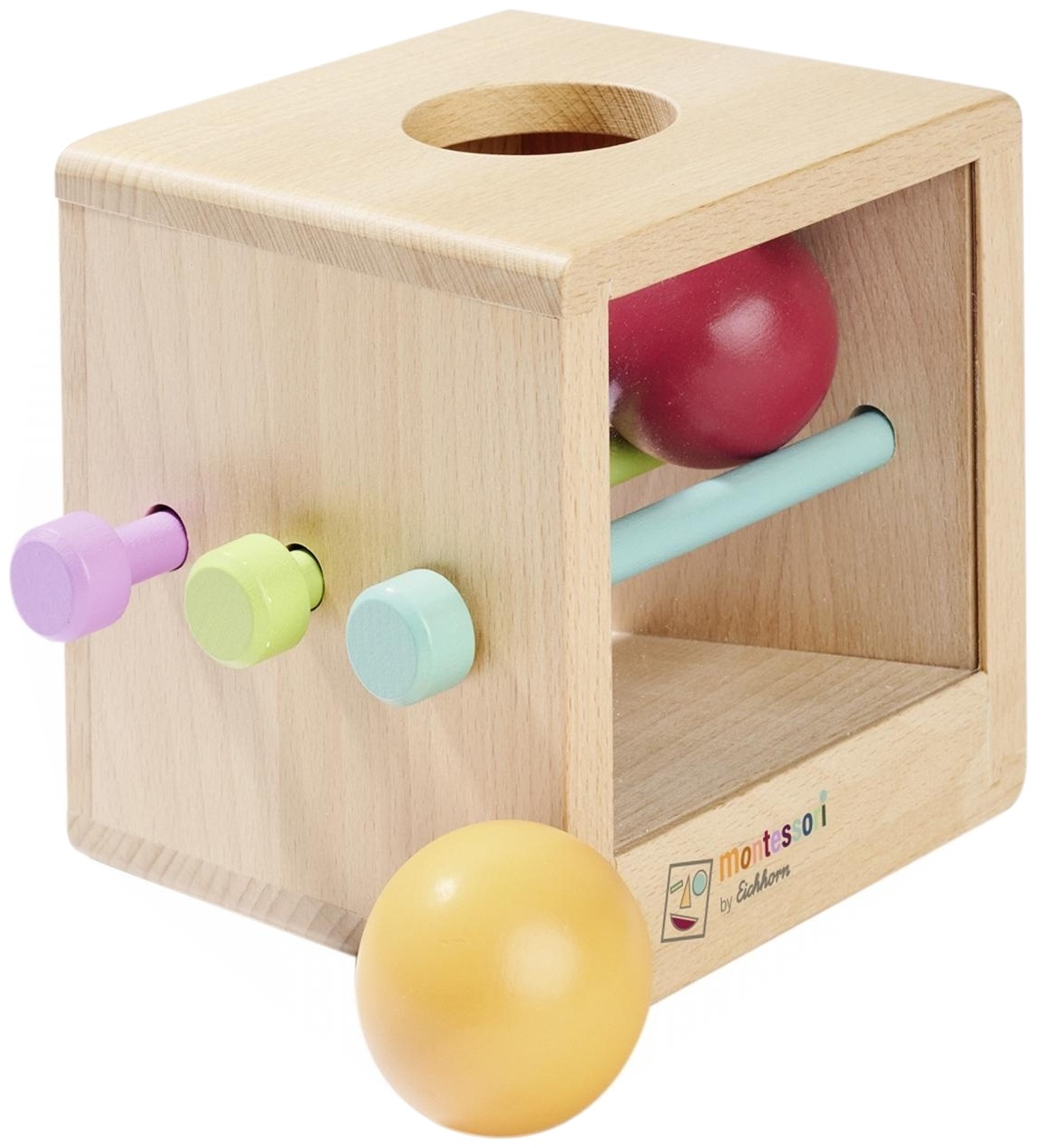 Set de joacă  Eichhorn - Cutie de joc cu minge Montessori, 6 piese