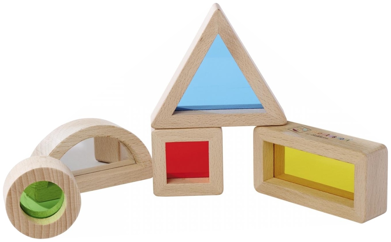 Set de joacă  Eichhorn - Cărămizi transparente Montessori, 5 bucăți