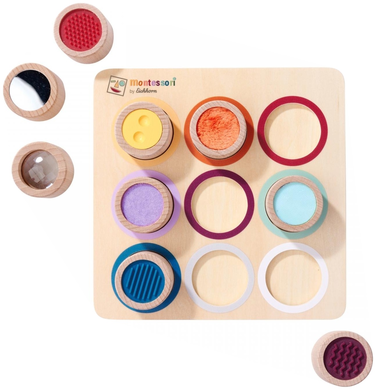 Set de joacă  Eichhorn - Tablă senzorială Montessori, 9 părți