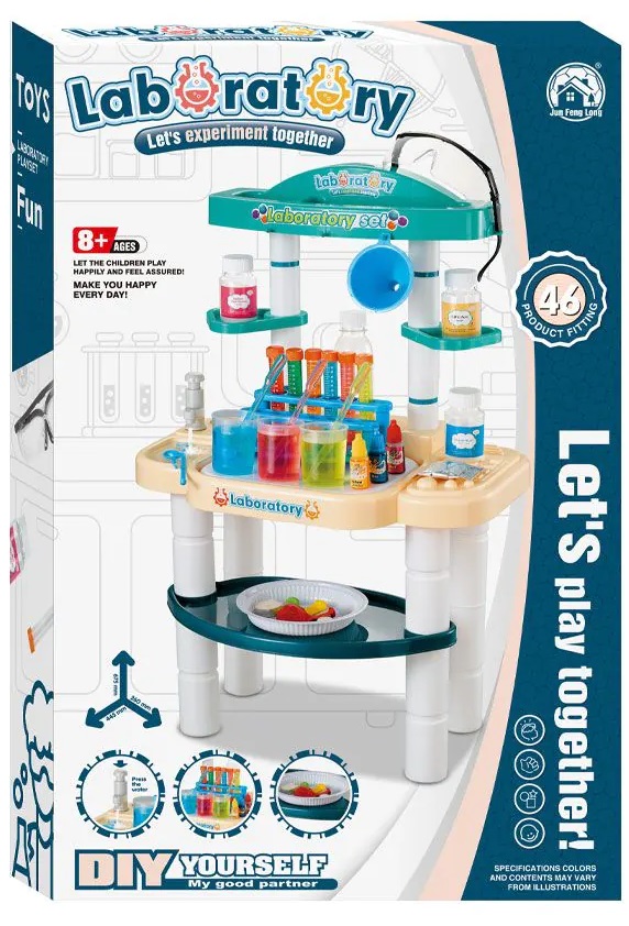 Set de joacă Felyx Toys - Laborator de știință cu apă curgătoare, 46 de piese