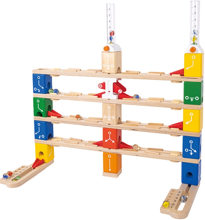 Set joc  HaPe International Quadrilla - Pistă cu bile, Basic Coding, 90 piese