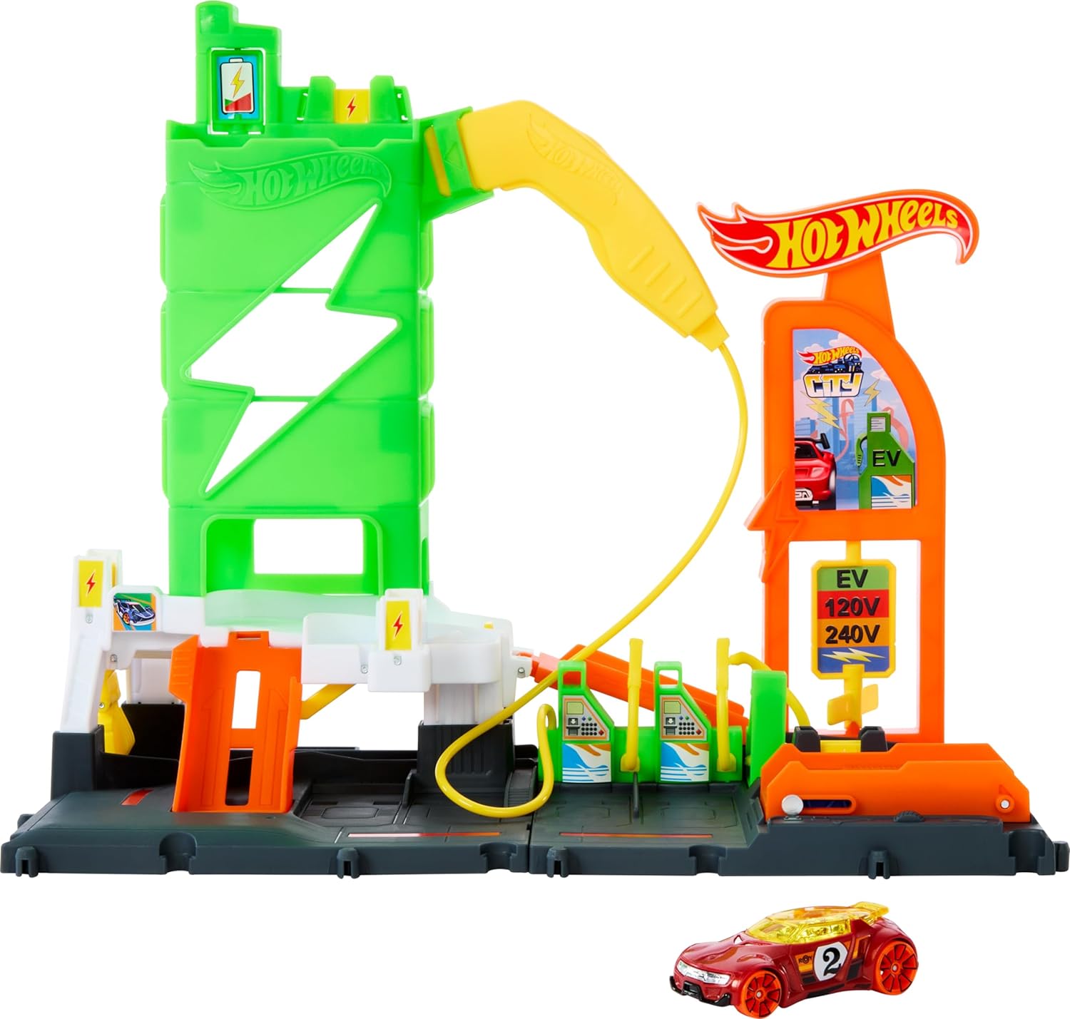 Set joc Hot Wheels City - Benzinărie cu stații de încărcare și