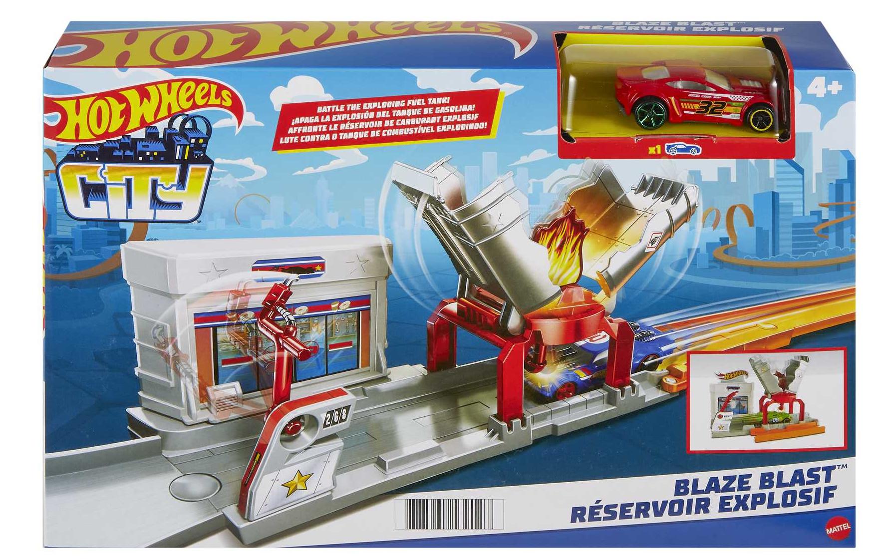 Set de joacă  Hot Wheels City - Blaze blast, cu un cărucior