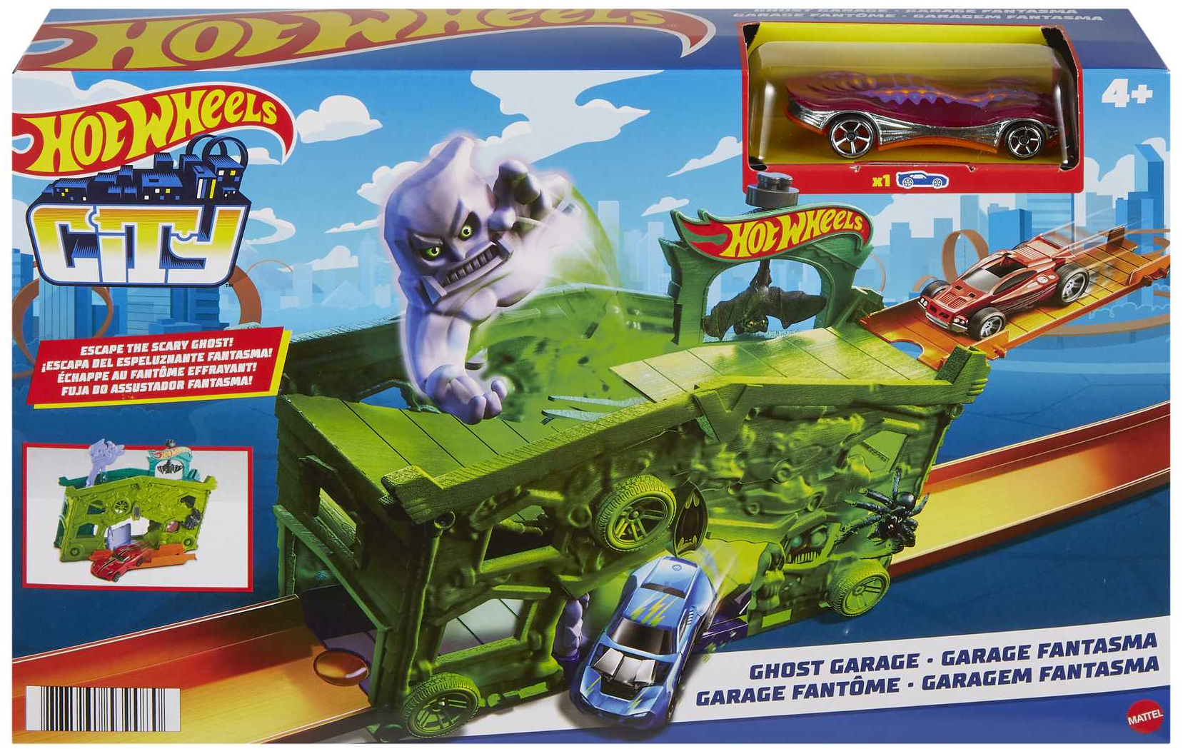 Set de joacă  Hot Wheels City - Garaj bântuit, cu cărucior