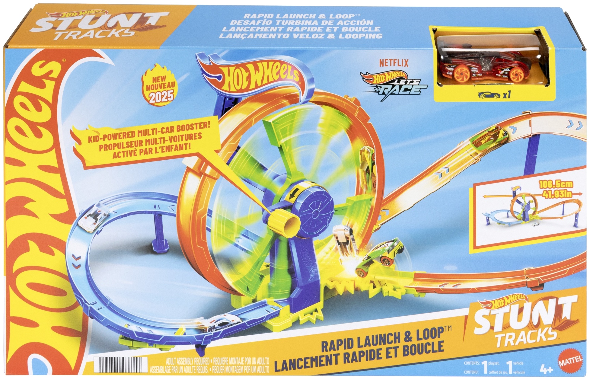Set de joacă Hot Wheels - Rapid Launch &amp; Loop, cale de cărucior, 1:64