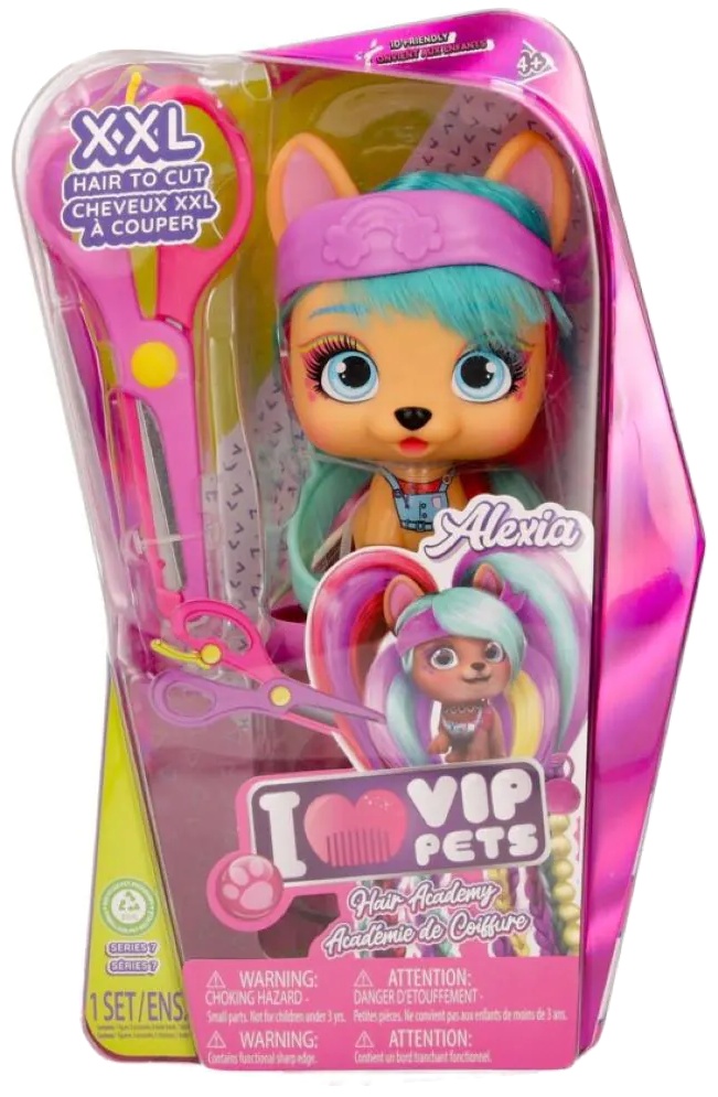 Set de joaca IMC Toys Vip Pets - Cățeluș la modă cu păr lung