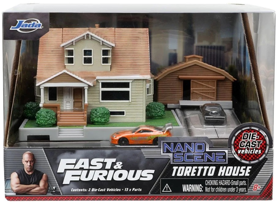 Set joc Jada Toys Fast & Furious - Casa lui Dom Toretto, cu 2 mașini