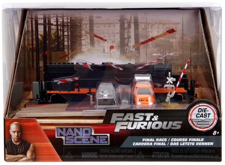 Set joc Jada Toys Fast & Furious - Nano scenă, cu tren
