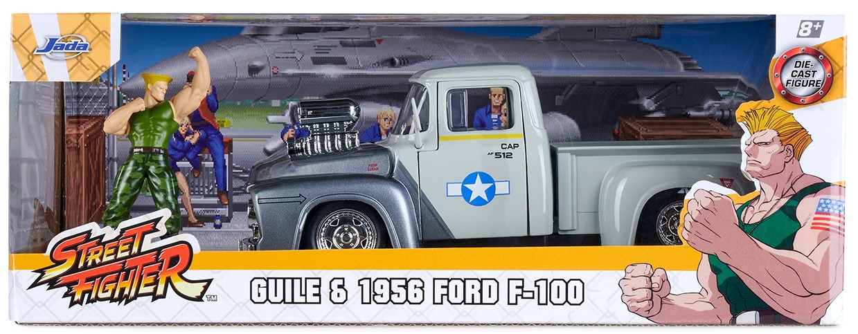 Set de joacă  Jada Toys - Street Fighter, Ford Pickup 1956, cu figurină, 1:24