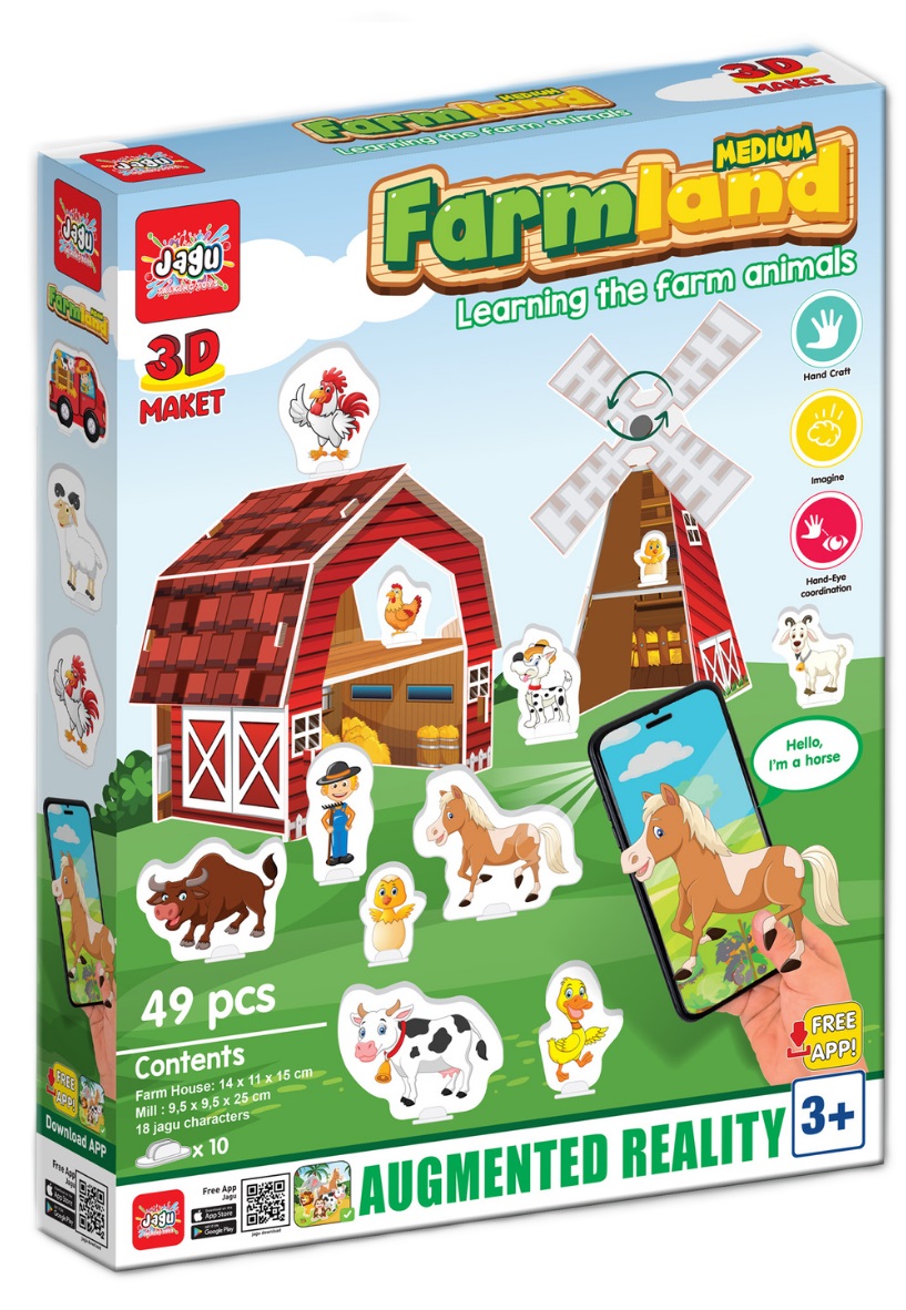 Set joc  Jagu - 3D Model cu jucării vorbitoare, Fermă
