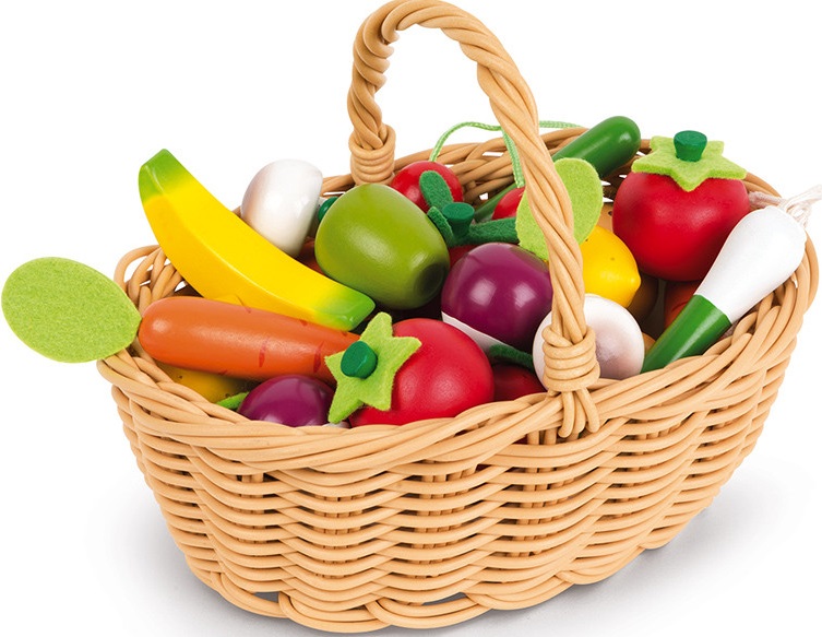 Set de joaca Janod - Cos cu fructe s legume, 24 piese