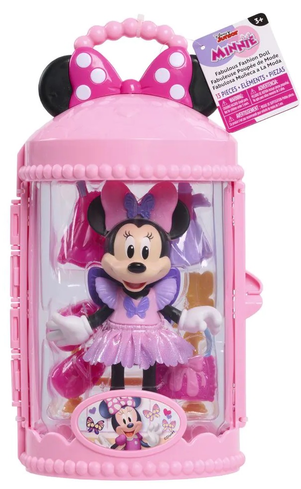 Set de joacă Just Play Disney Minnie - Păpușă cu accesorii, sclipici și brelocuri