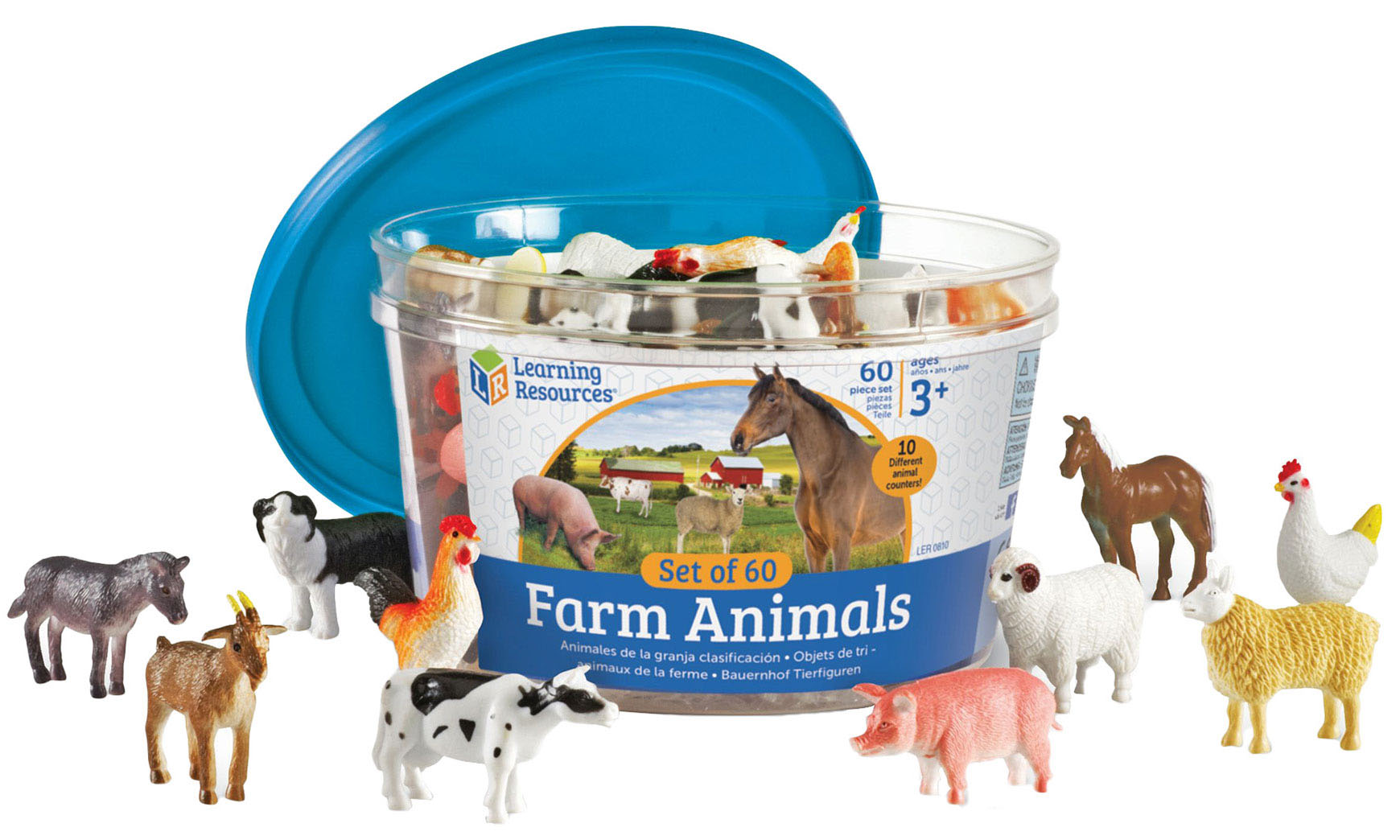 Set joc Learning Resources - Animale de fermă, 60 buc