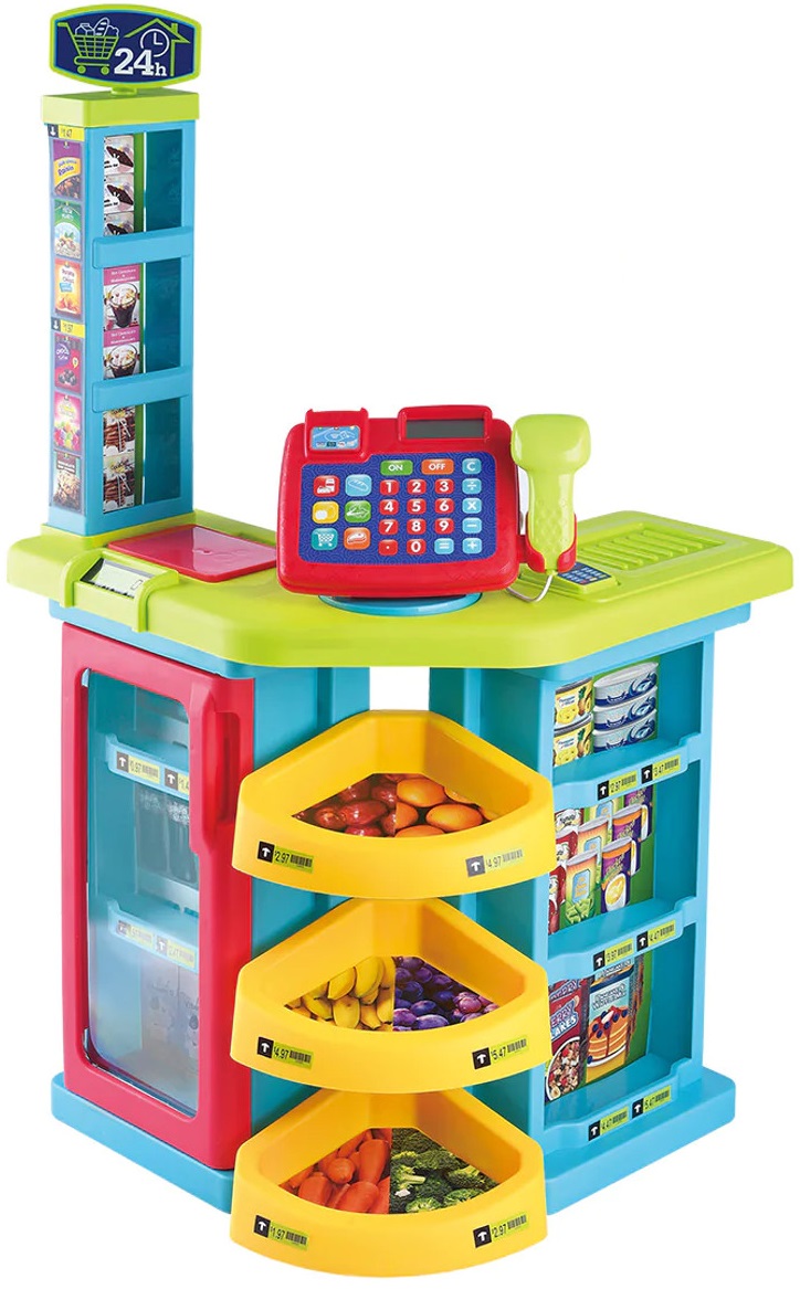 Set de joc PlayGo - Supermarket cu casă de marcat, 64 piese