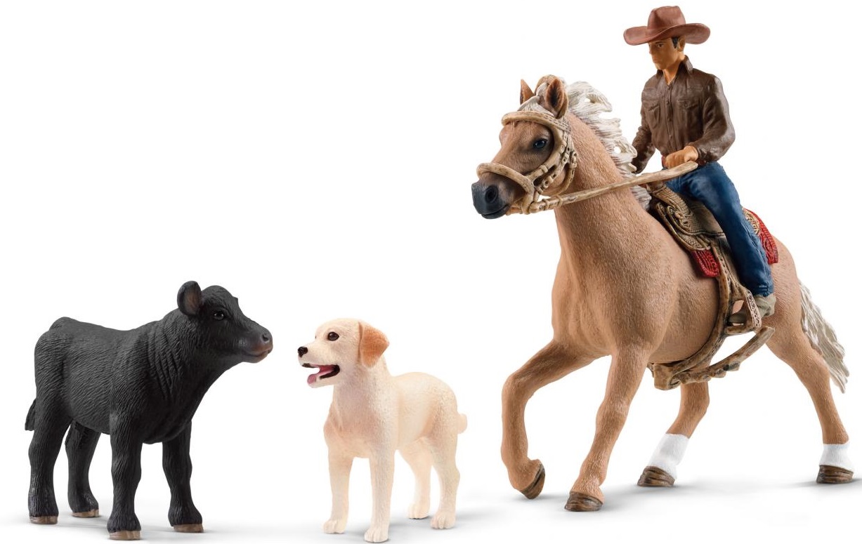 Set de joc Schleich Farm World - Cowboy cu animale