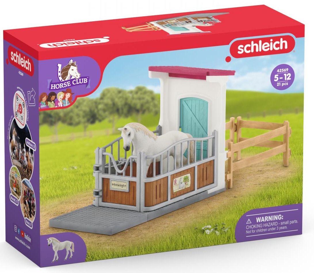 Set de joc Schleich Horse Club - Boxa deschisa pentru cai