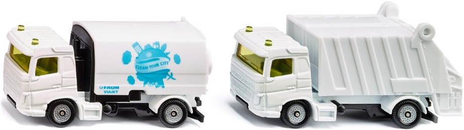 Set de jocuri Siku - Masina de curatat si camion de gunoi