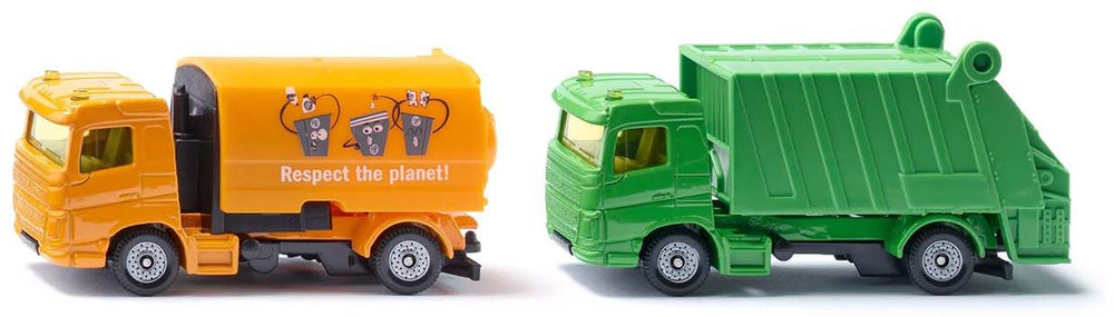 Set de jocuri Siku - Masina de curatat si camion de gunoi
