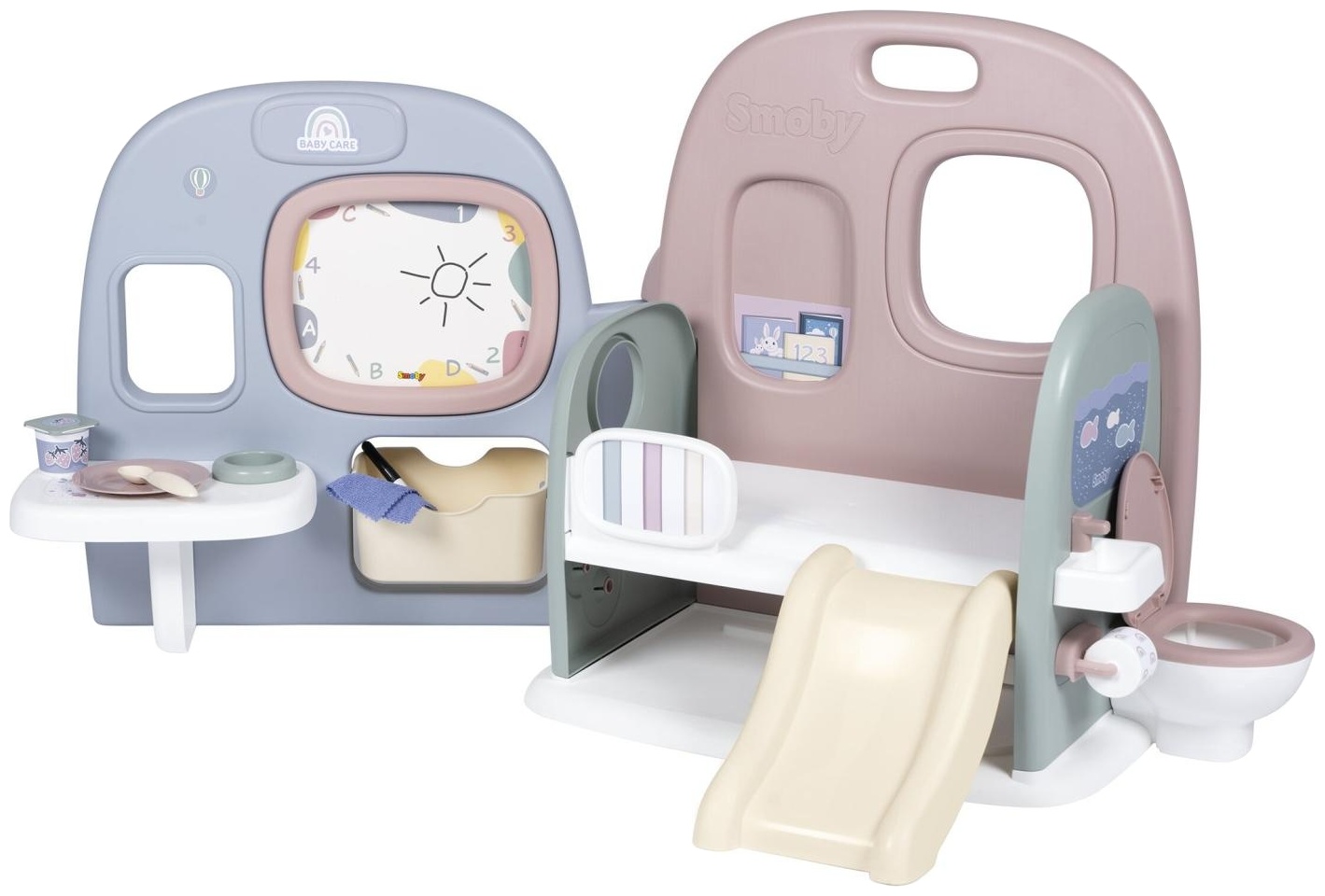 Set de joacă  Smoby Baby Care - Centru de îngrijire pentru bebeluși, cu6 accesorii
