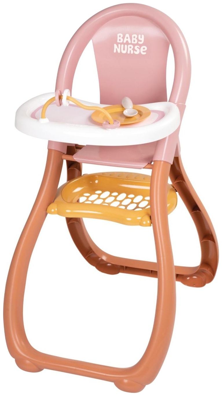 Set de joacă  Smoby Baby Nurse - Scaun înalt, cu 2 accesorii