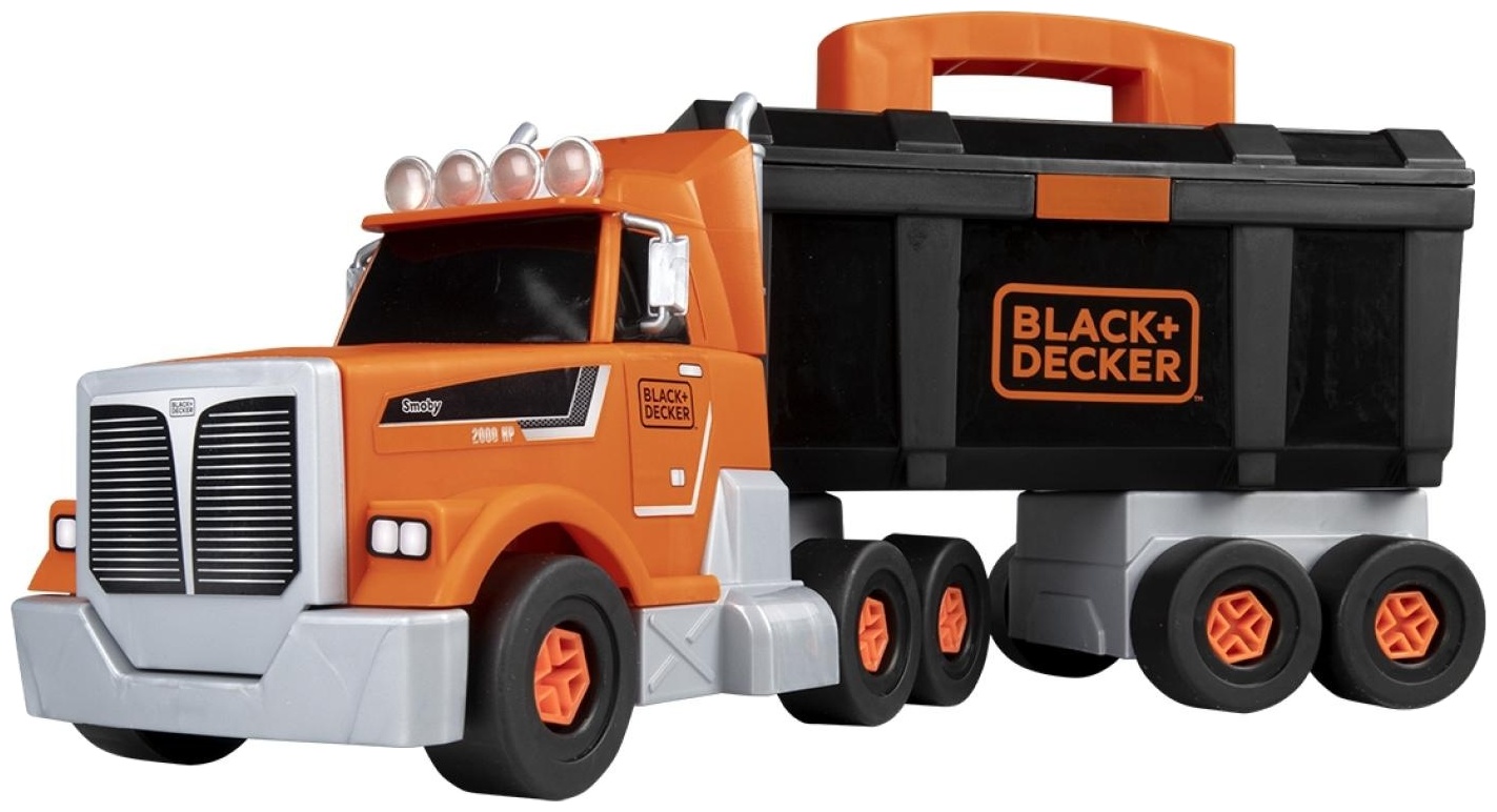Set de joacă Smoby Black & Decker Bricolo - Camion și mini burghiu, 60 piese