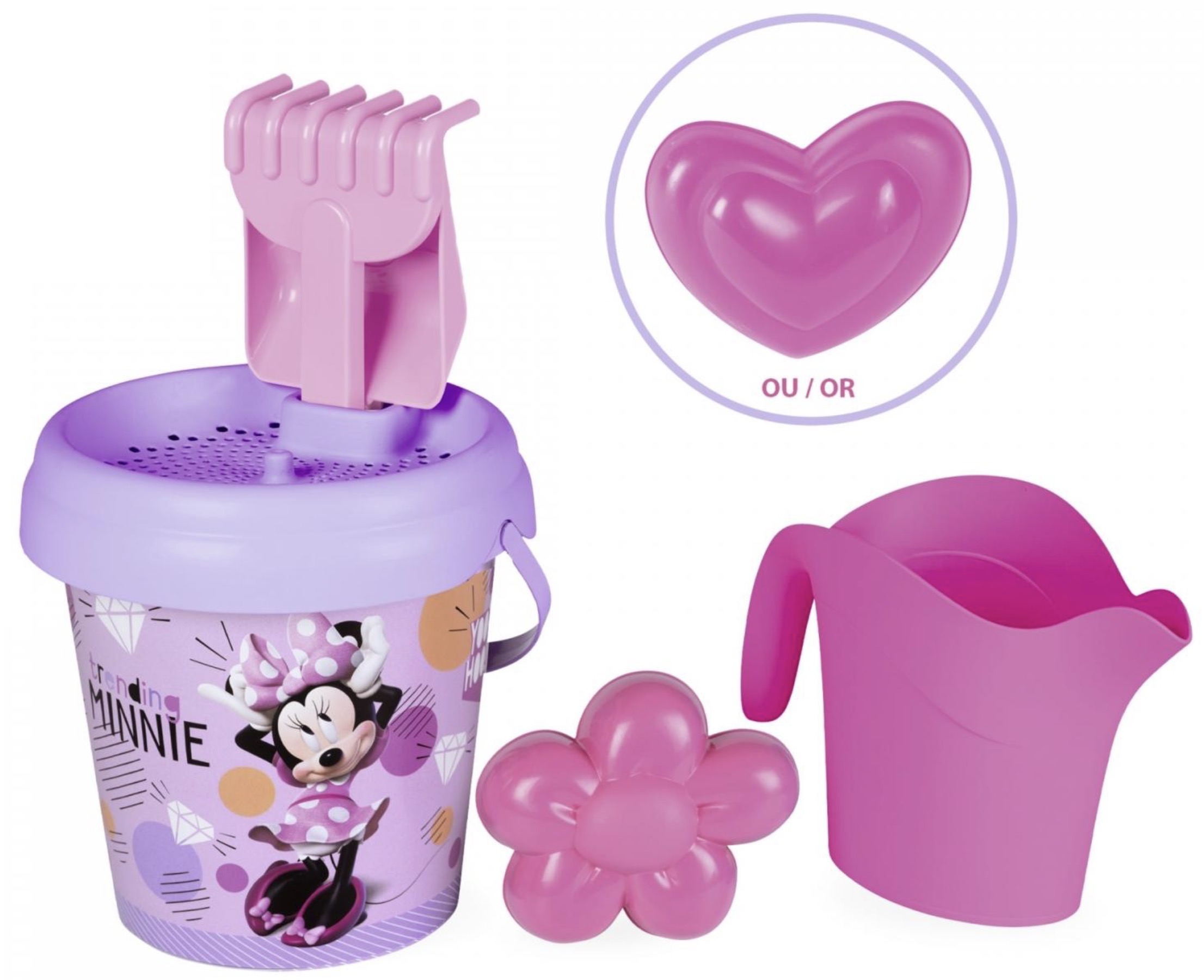 Set de joacă Smoby - Găleată de nisip cu accesorii, Minnie