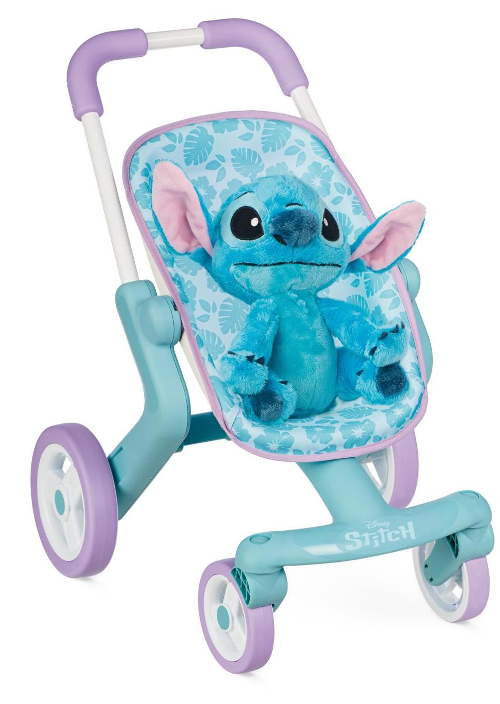 Set de joacă Smoby – cărucior pentru păpuși cu jucărie de pluș Stitch